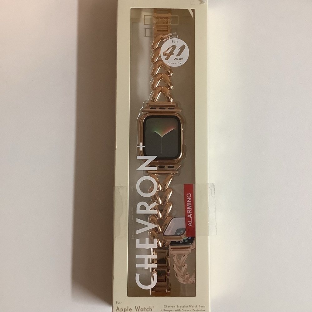 Pink Sky Rose Gold Chevron Watch Band for Apple 38,40,41mm Watch. New in Box.